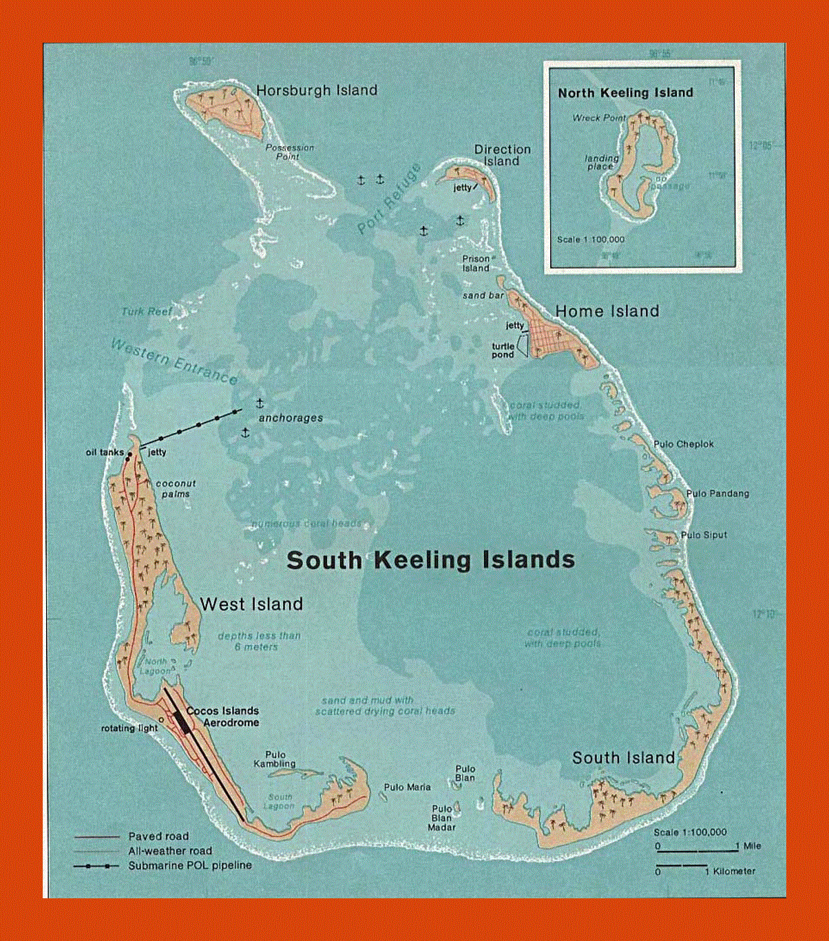 Map of Cocos (Keeling) Islands - 1976