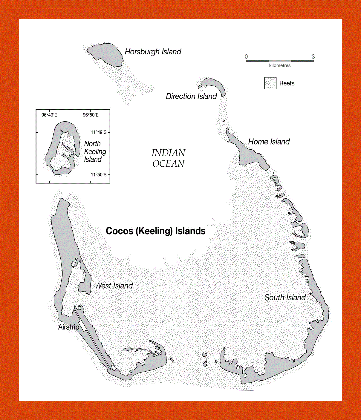 Map of Cocos (Keeling) Islands