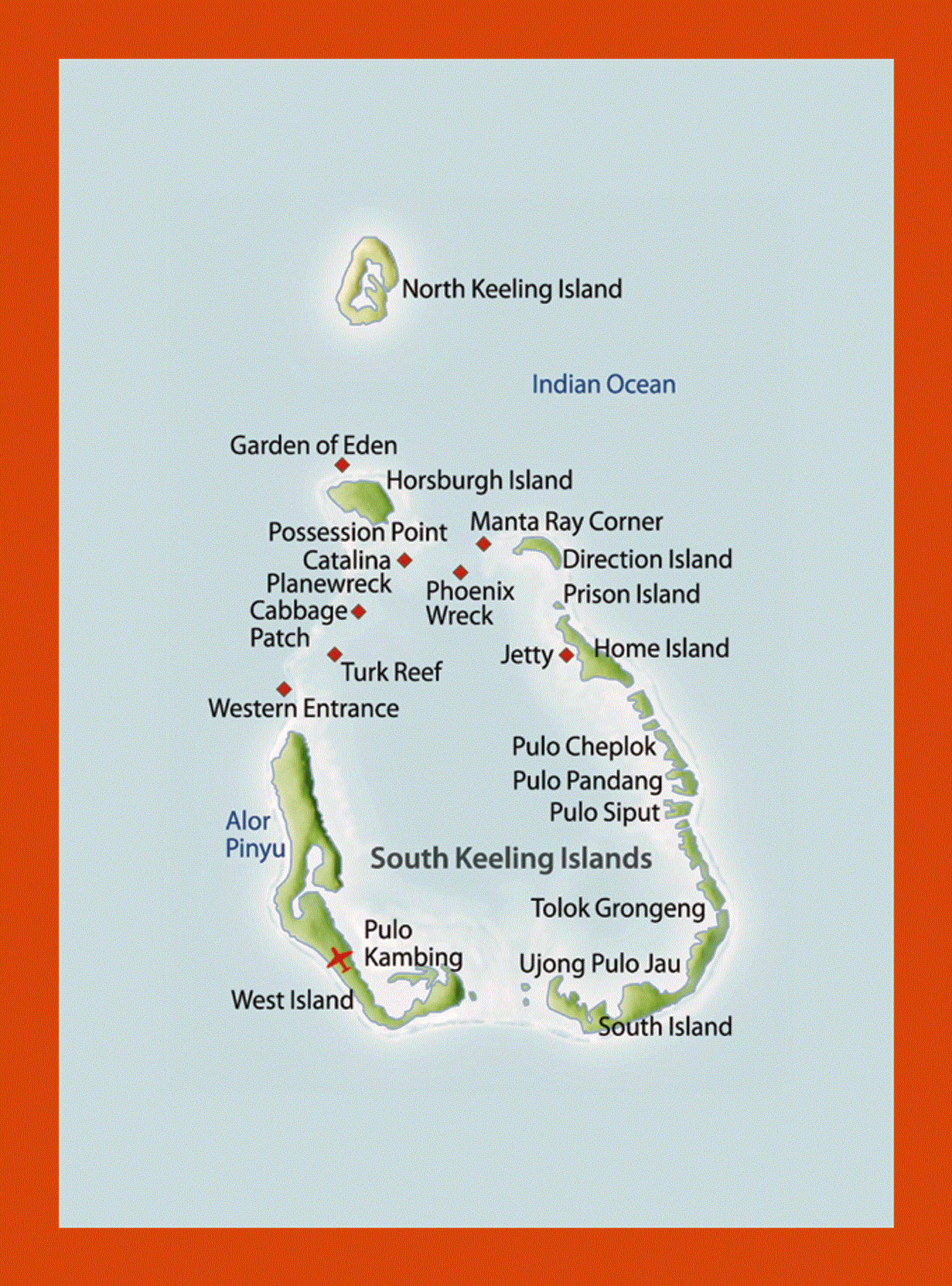 Map of Cocos Islands