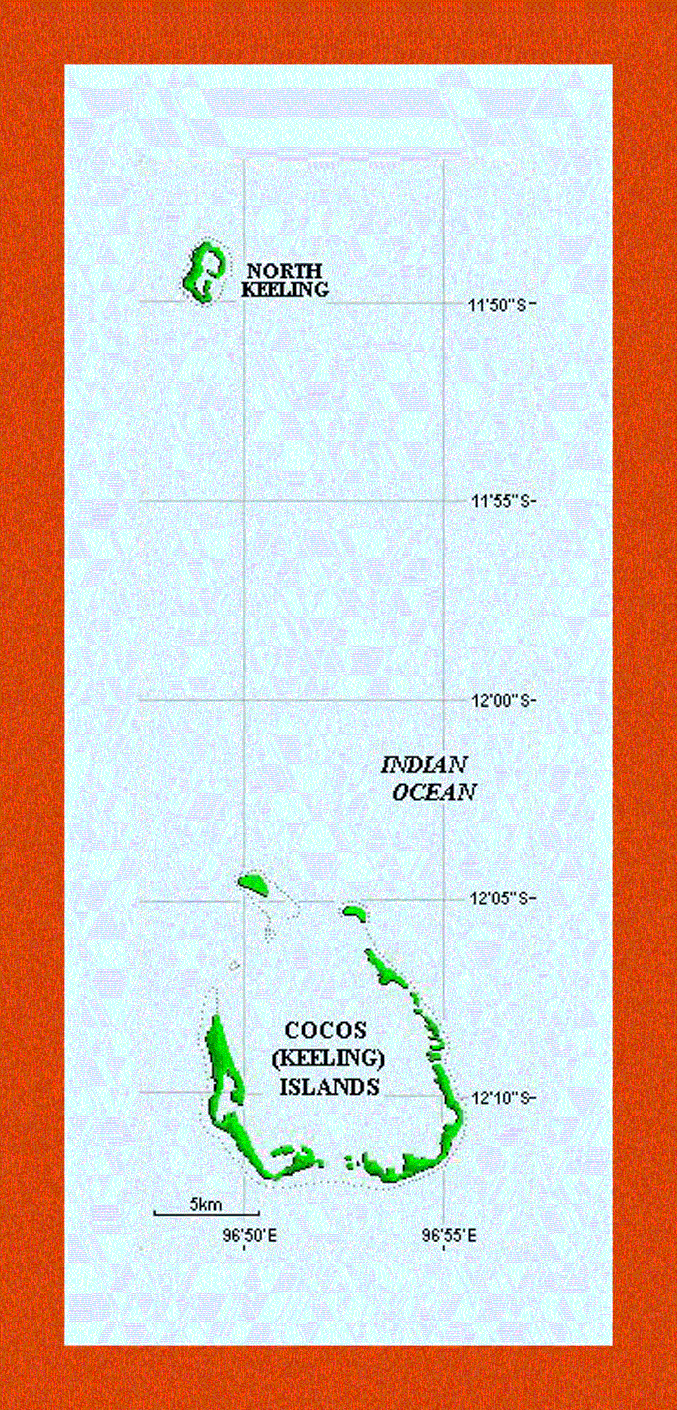 Map of Cocos Islands