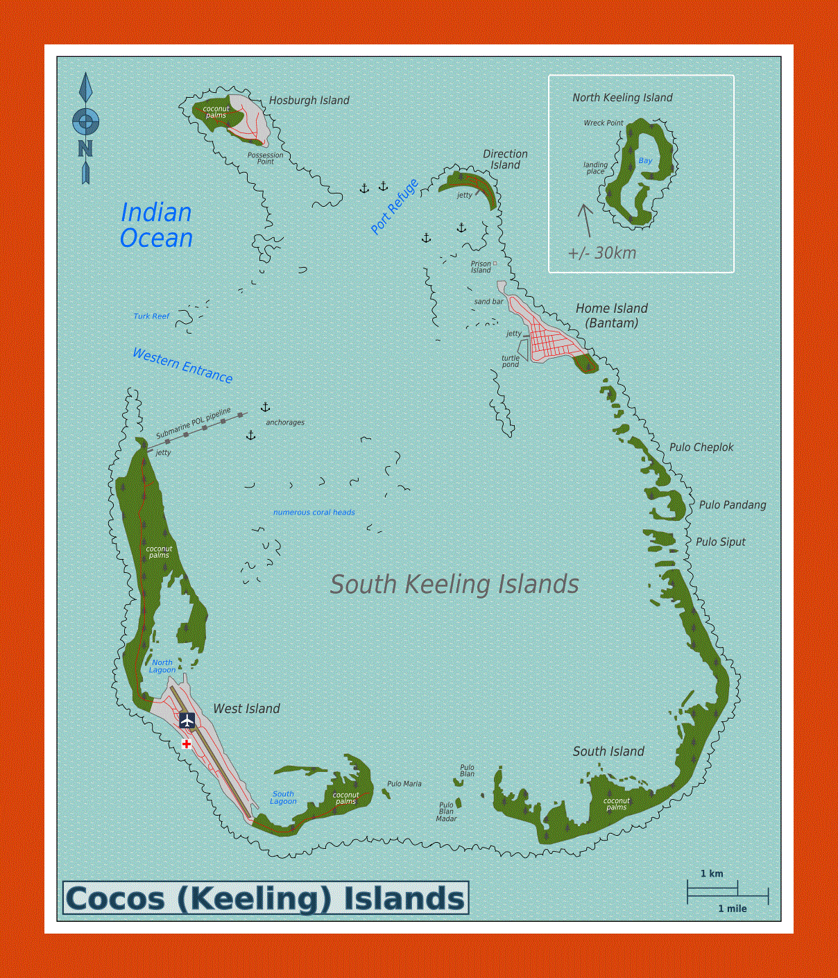 Map of Cocos Islands