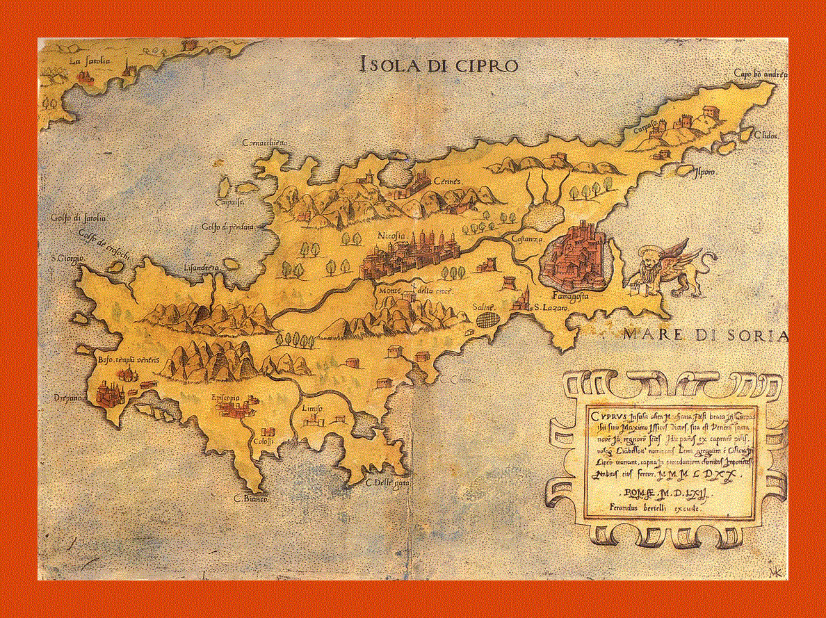 Antique map of Cyprus