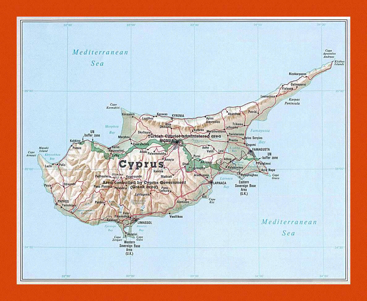 General map of Cyprus