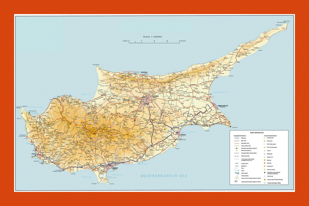 Road map of Cyprus