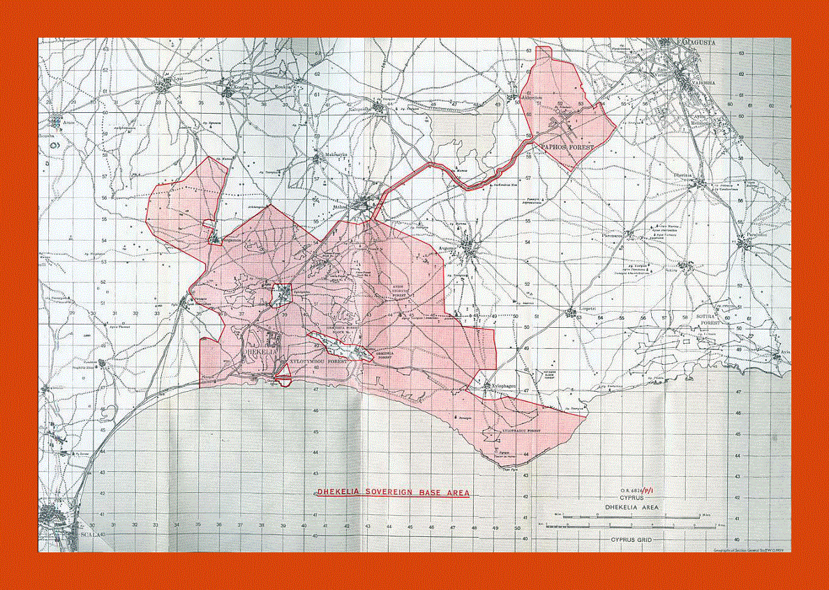 Cyprus Dhekelia Sovereign Base Area map