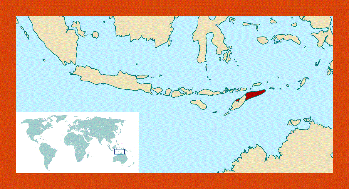 Location map of East Timor
