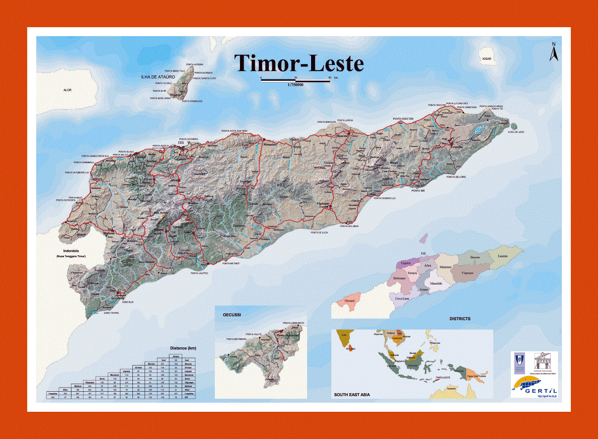 Map of Timor Leste