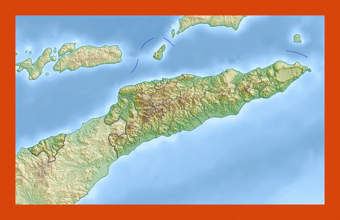 Relief map of East Timor