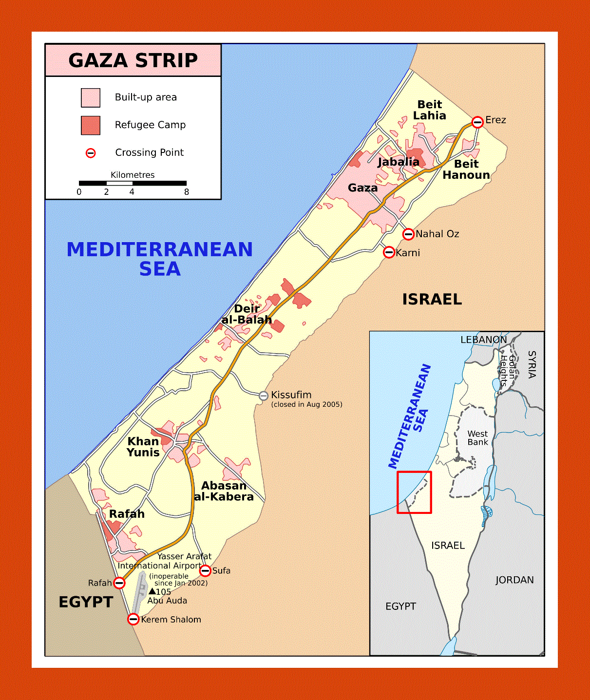 Map of Gaza Strip