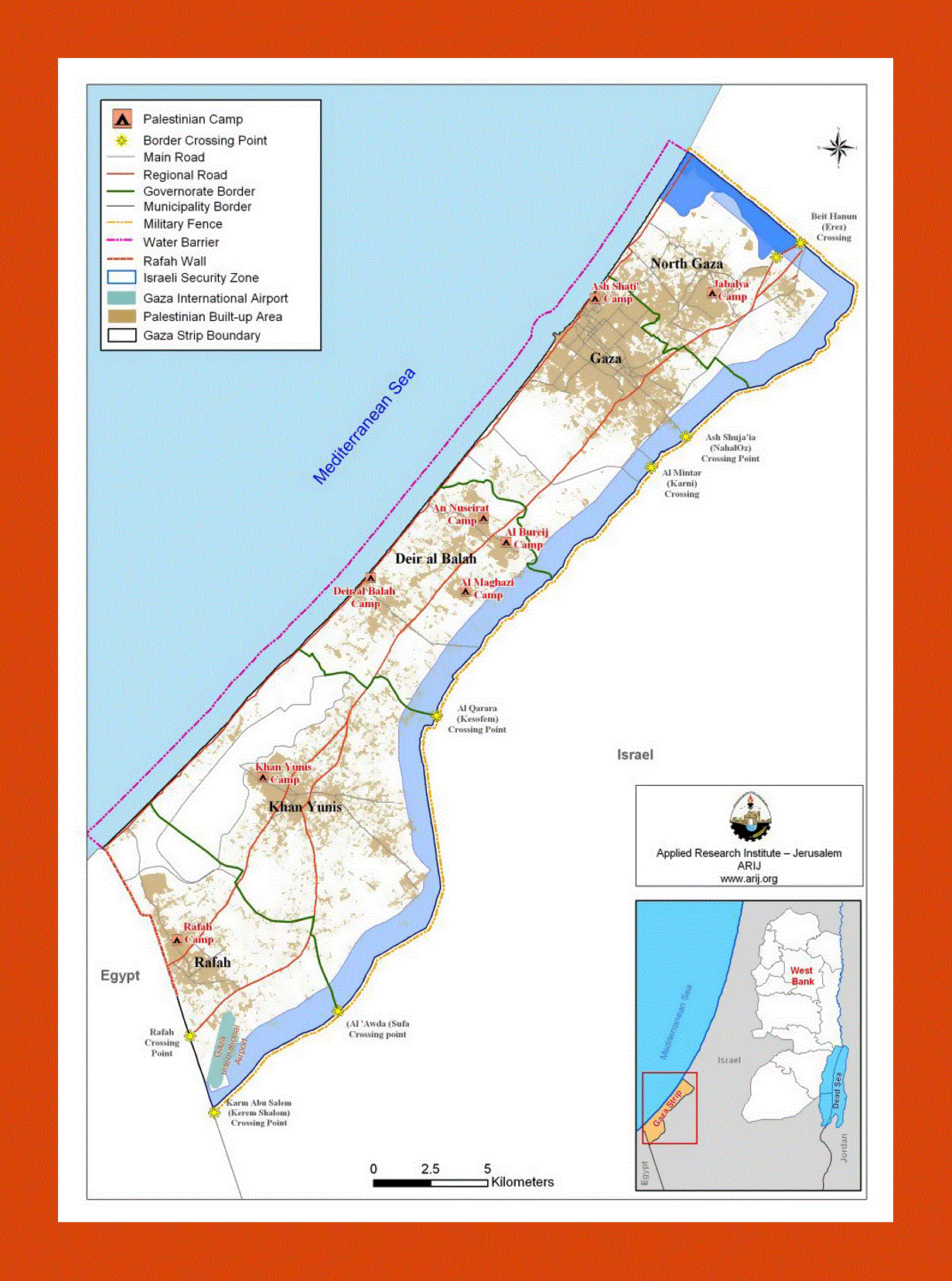 Map of Gaza Strip