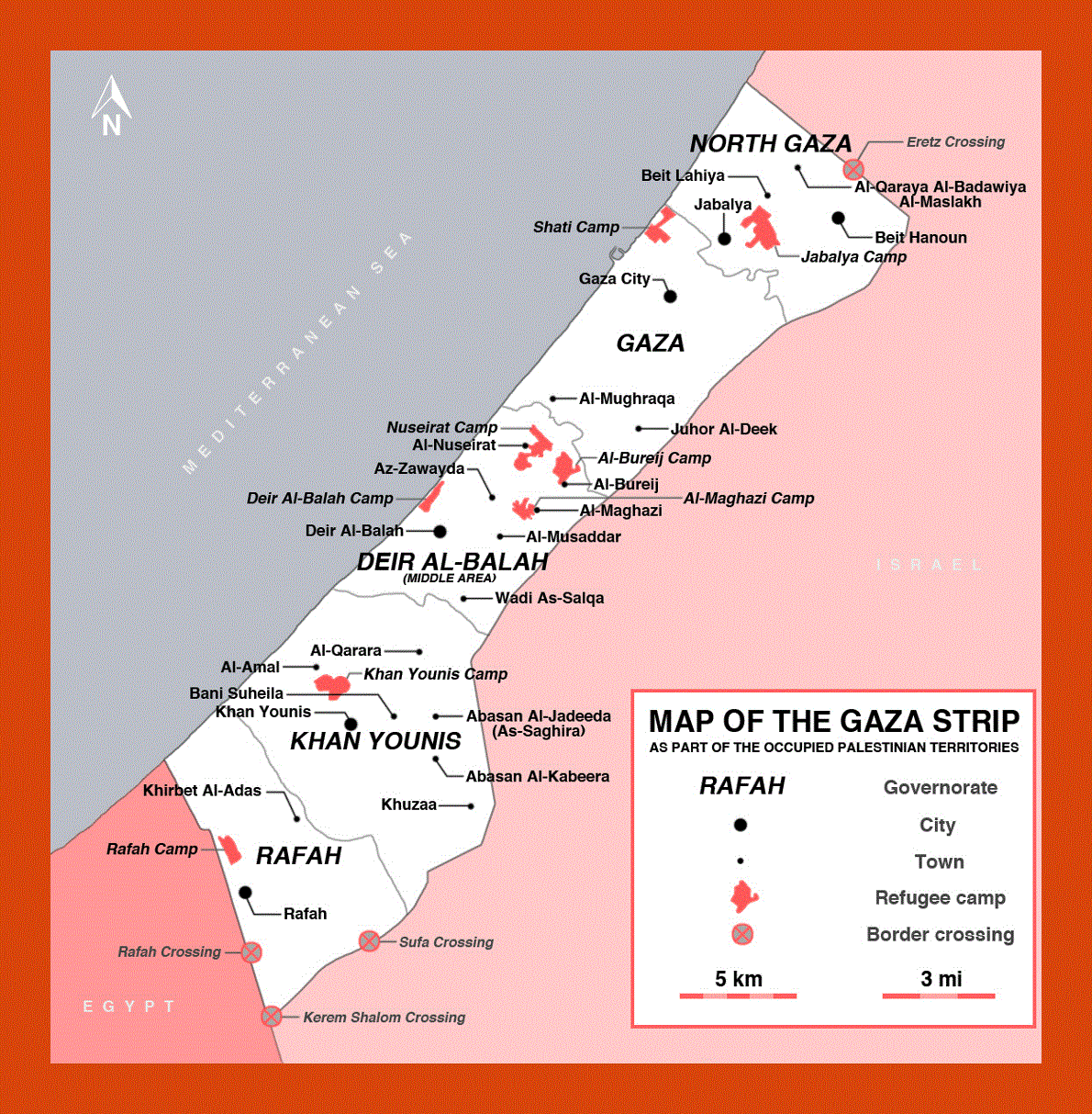 Map of Gaza Strip