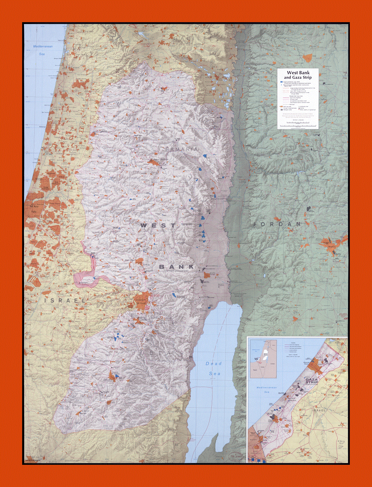 Map of West Bank and Gaza Strip