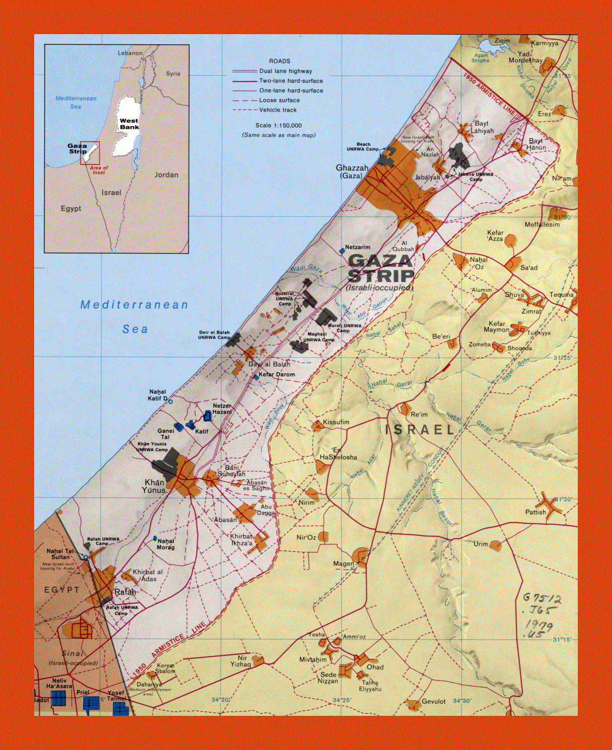 Political map of Gaza Strip
