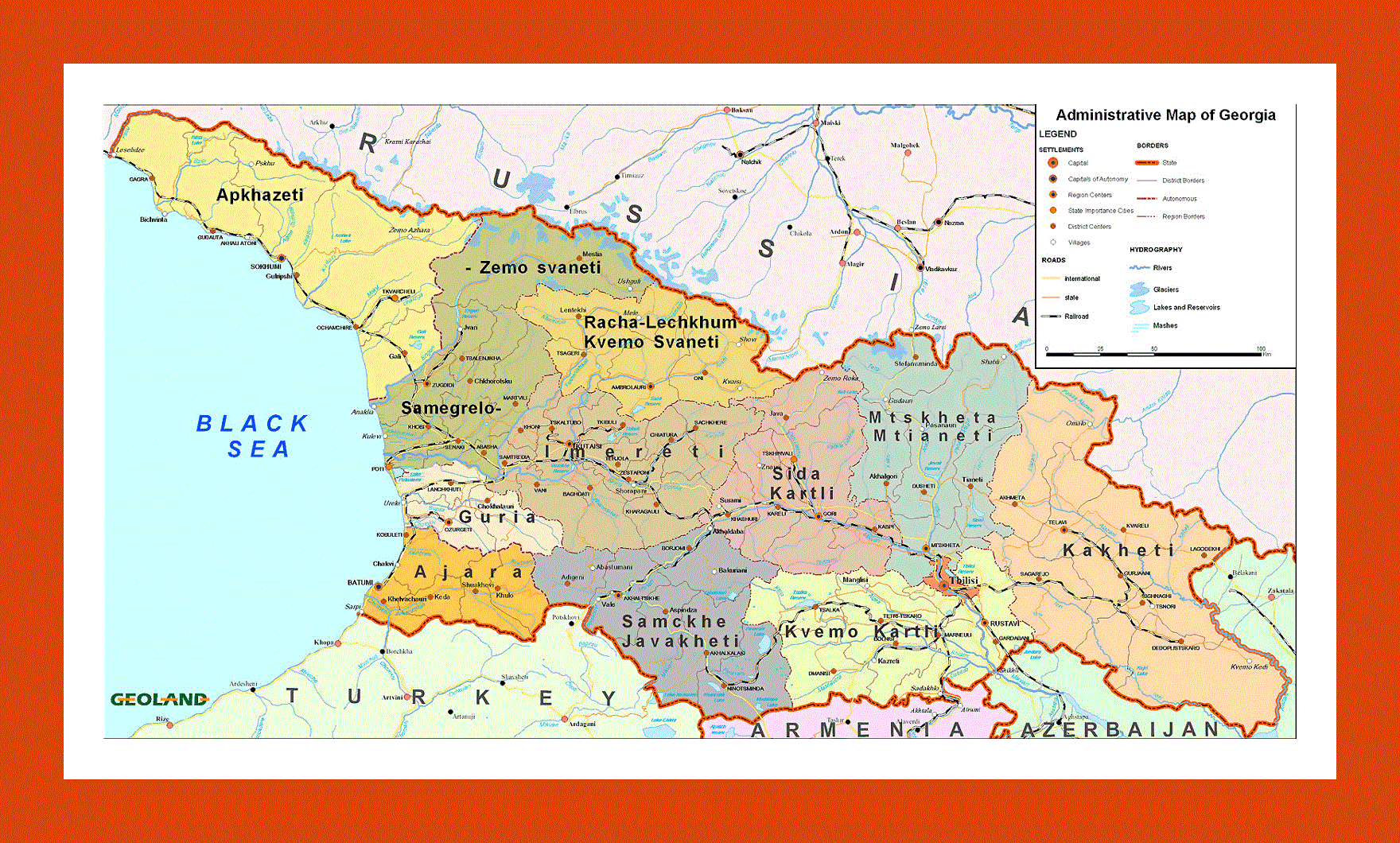 Административное деление Грузии на карте. Физическая карта Грузии подробная. Географическая карта Грузии. Политическая карта Грузии.