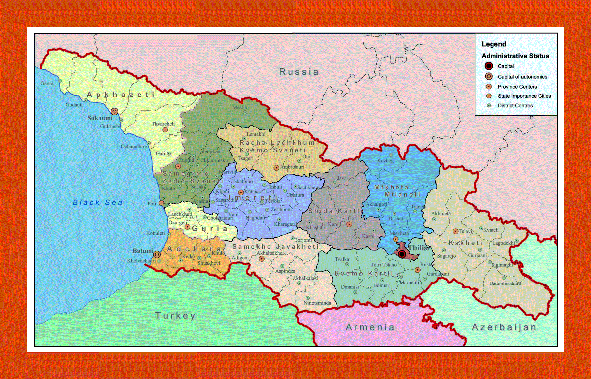 Administrative map of Georgia