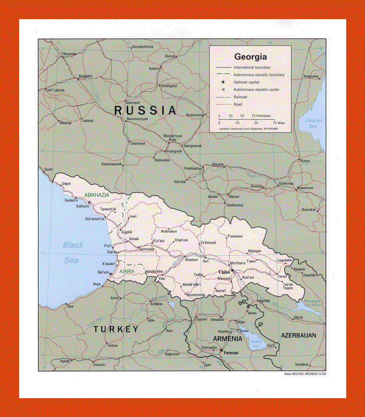 Political map of Georgia - 1999