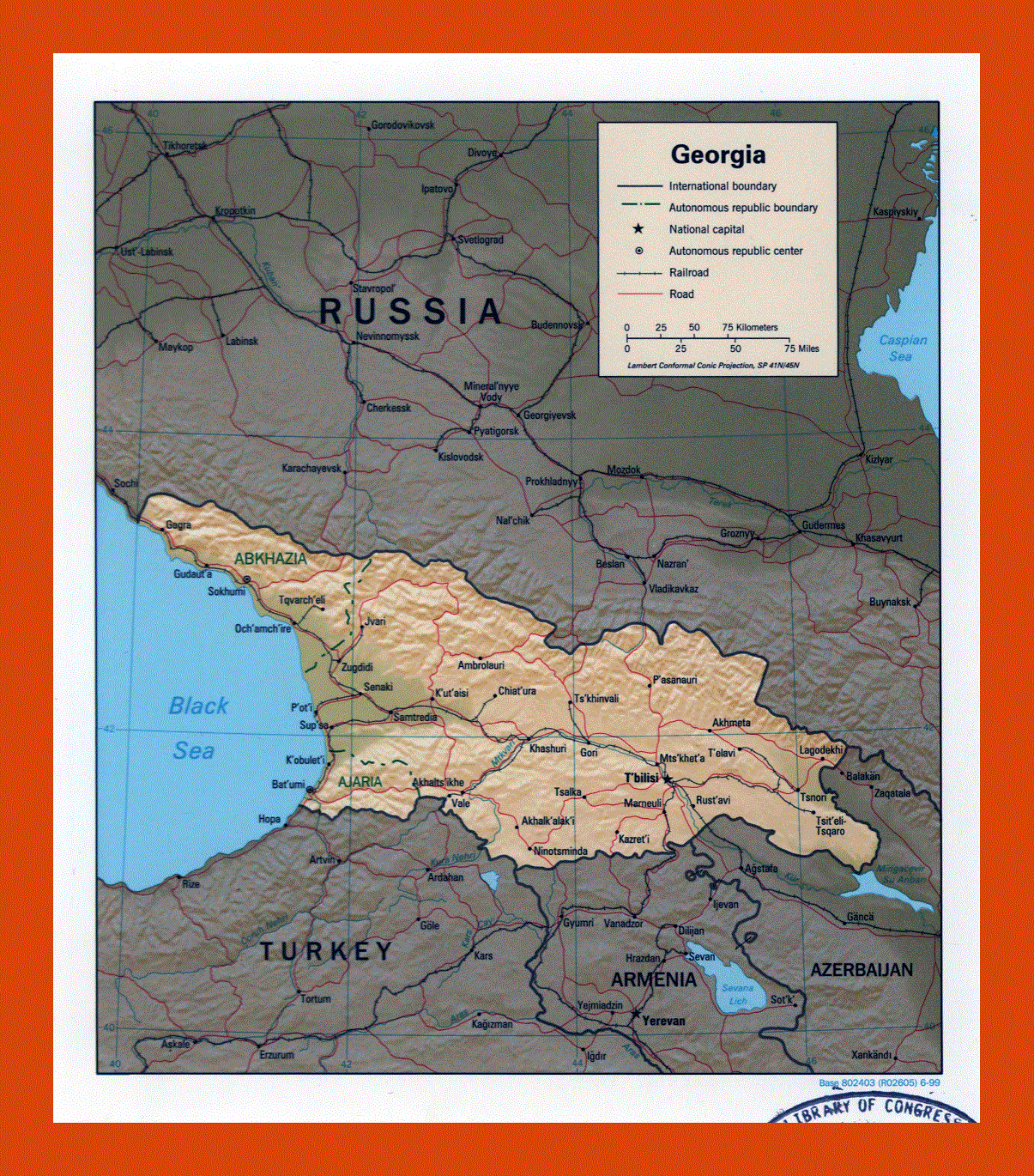 Political map of Georgia - 1999