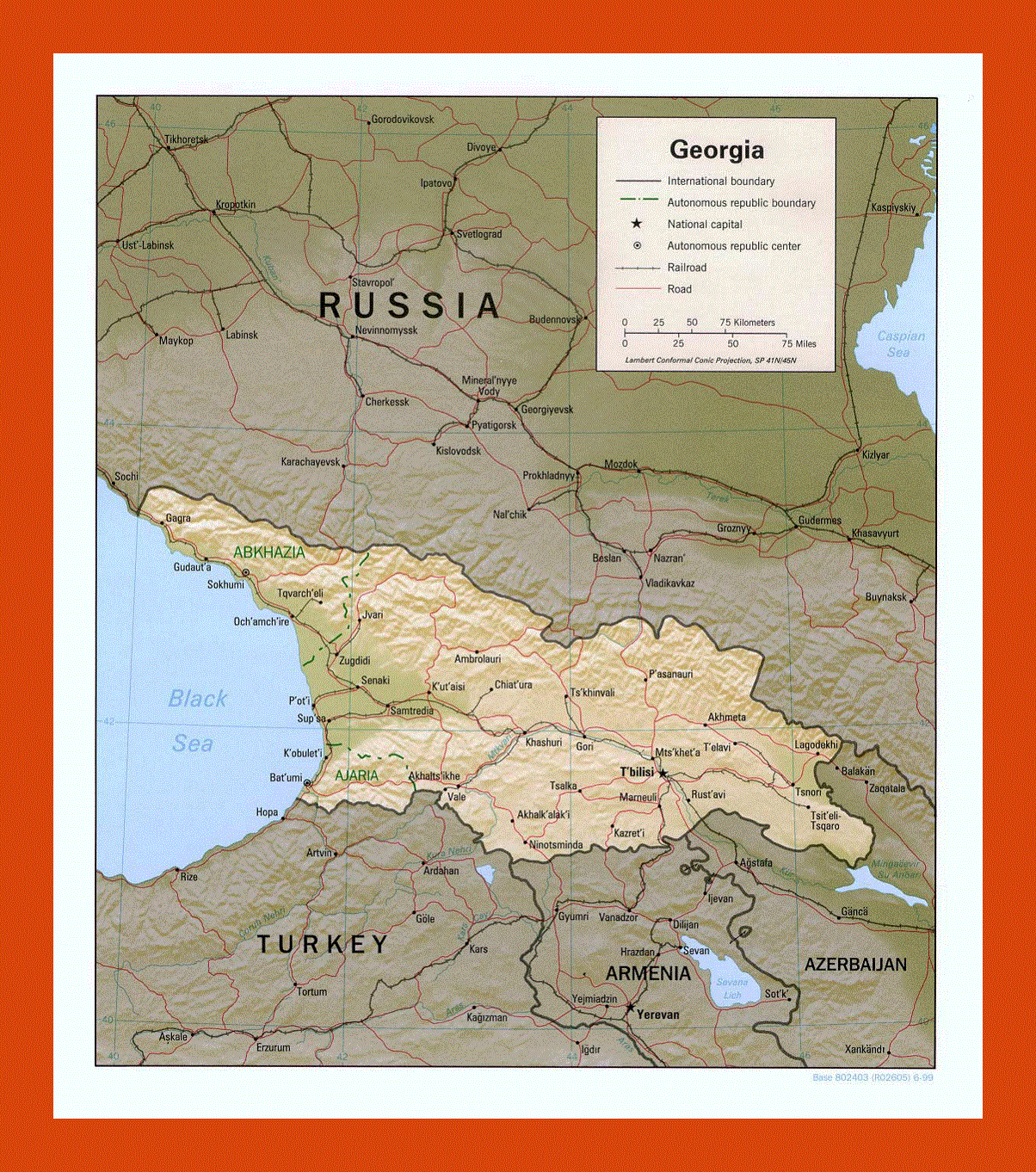 Political map of Georgia - 1999