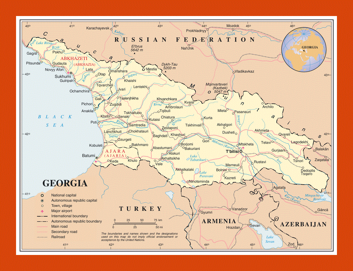 Political map of Georgia