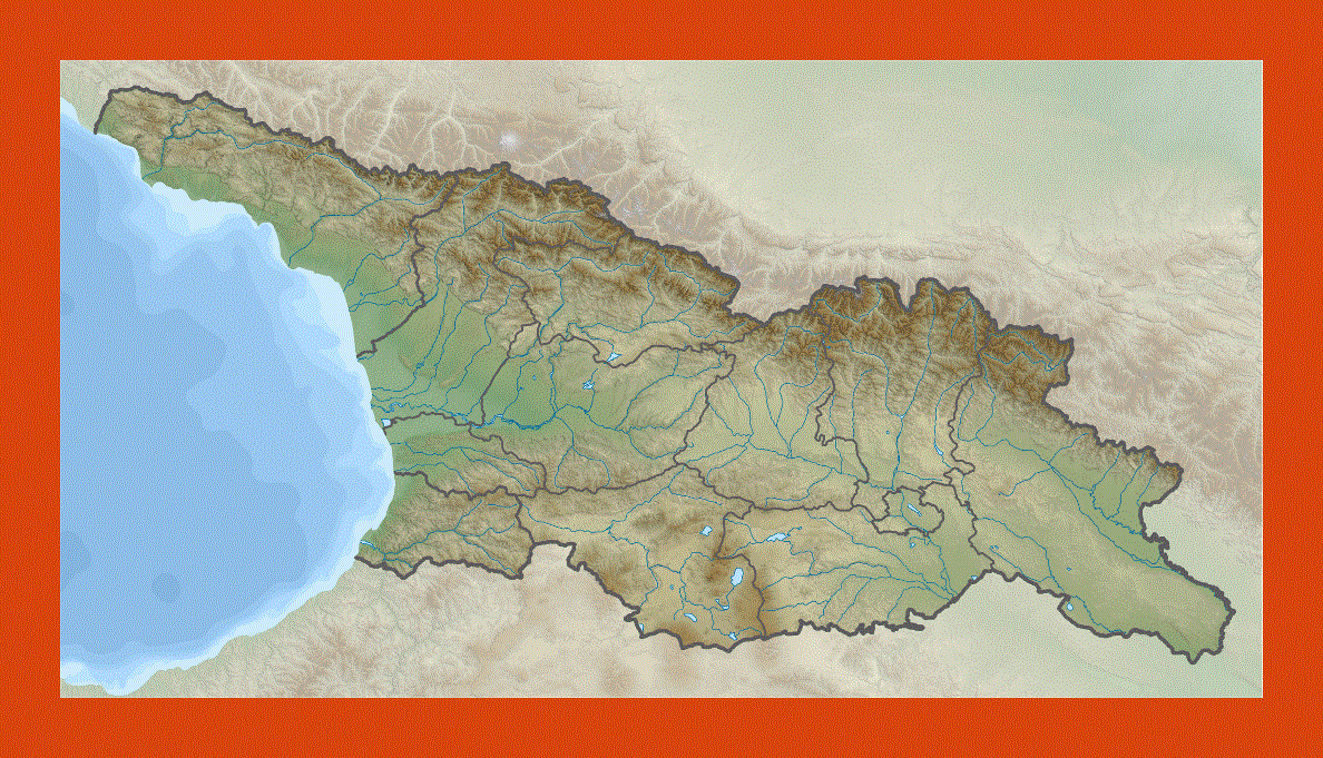 Relief map of Georgia