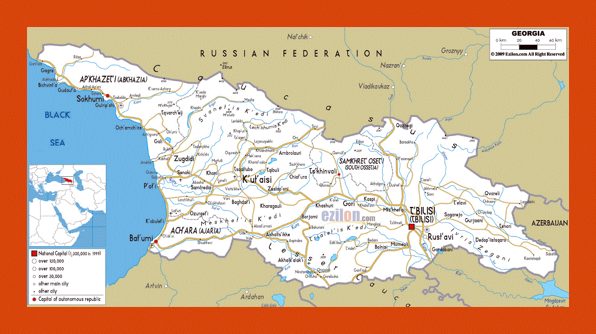 Roads map of Georgia