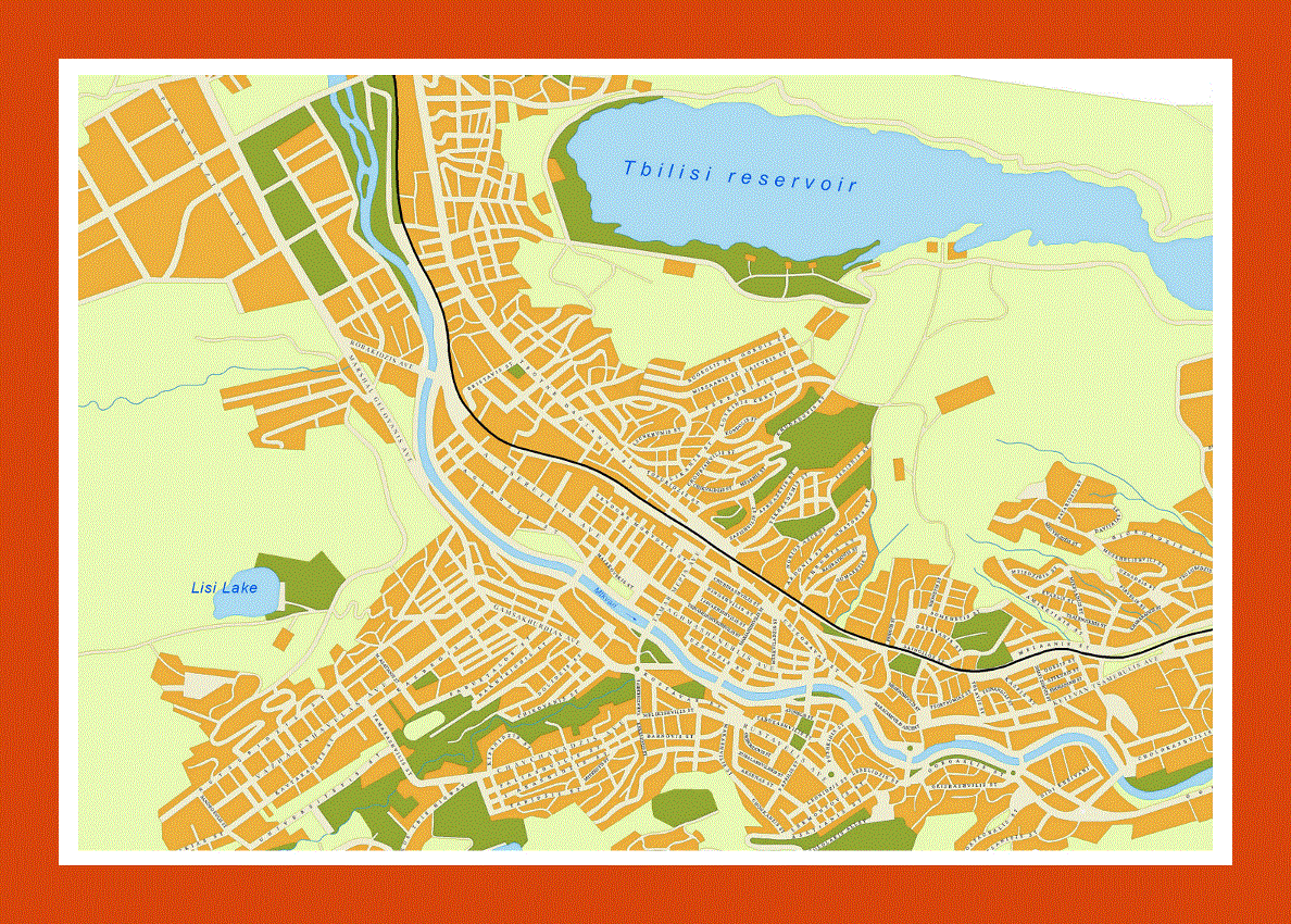 Road map of Tbilisi city