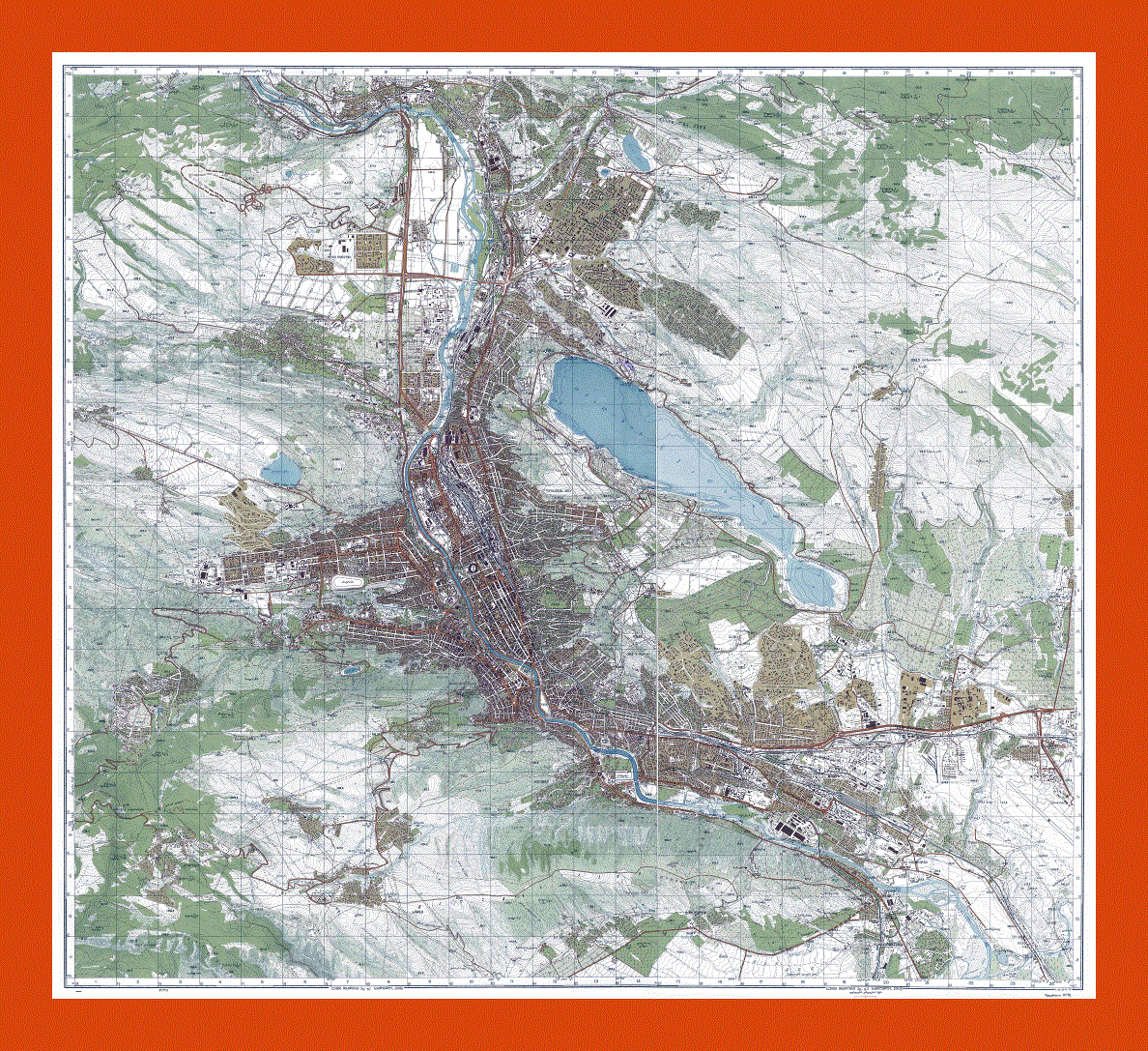 Topographical map of Tbilisi city