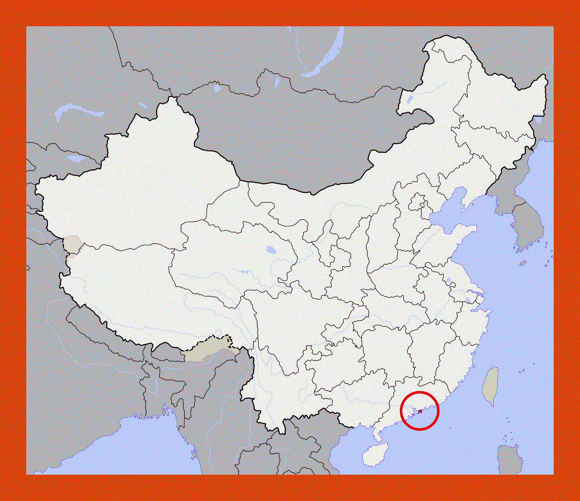 Location map of Hong Kong