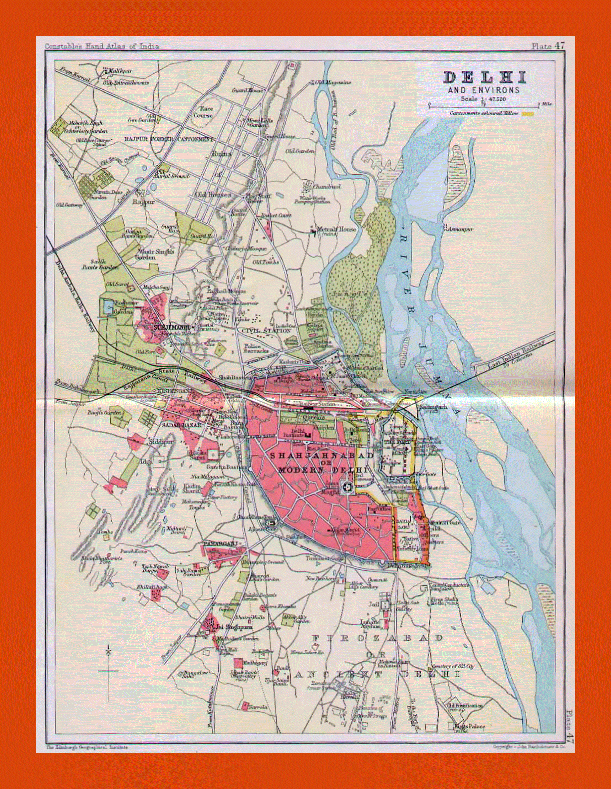 Old map of Delhi - 1893