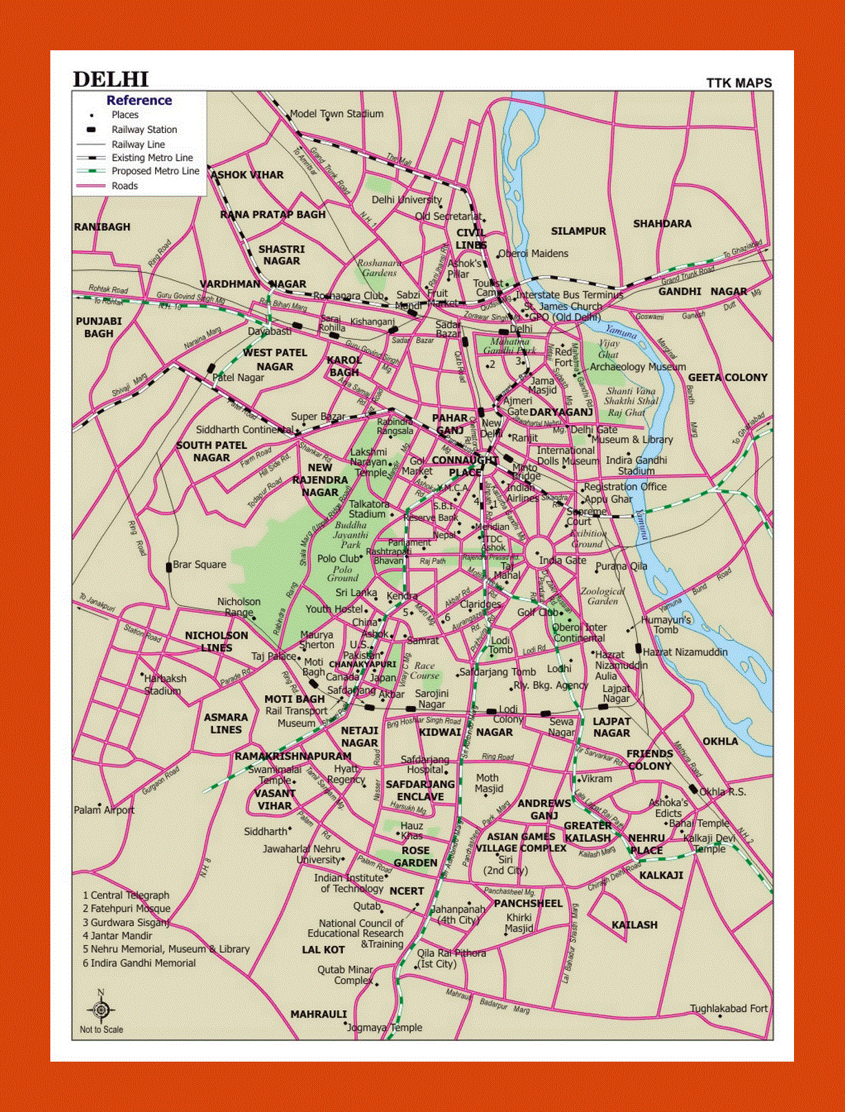 Road map of Delhi city