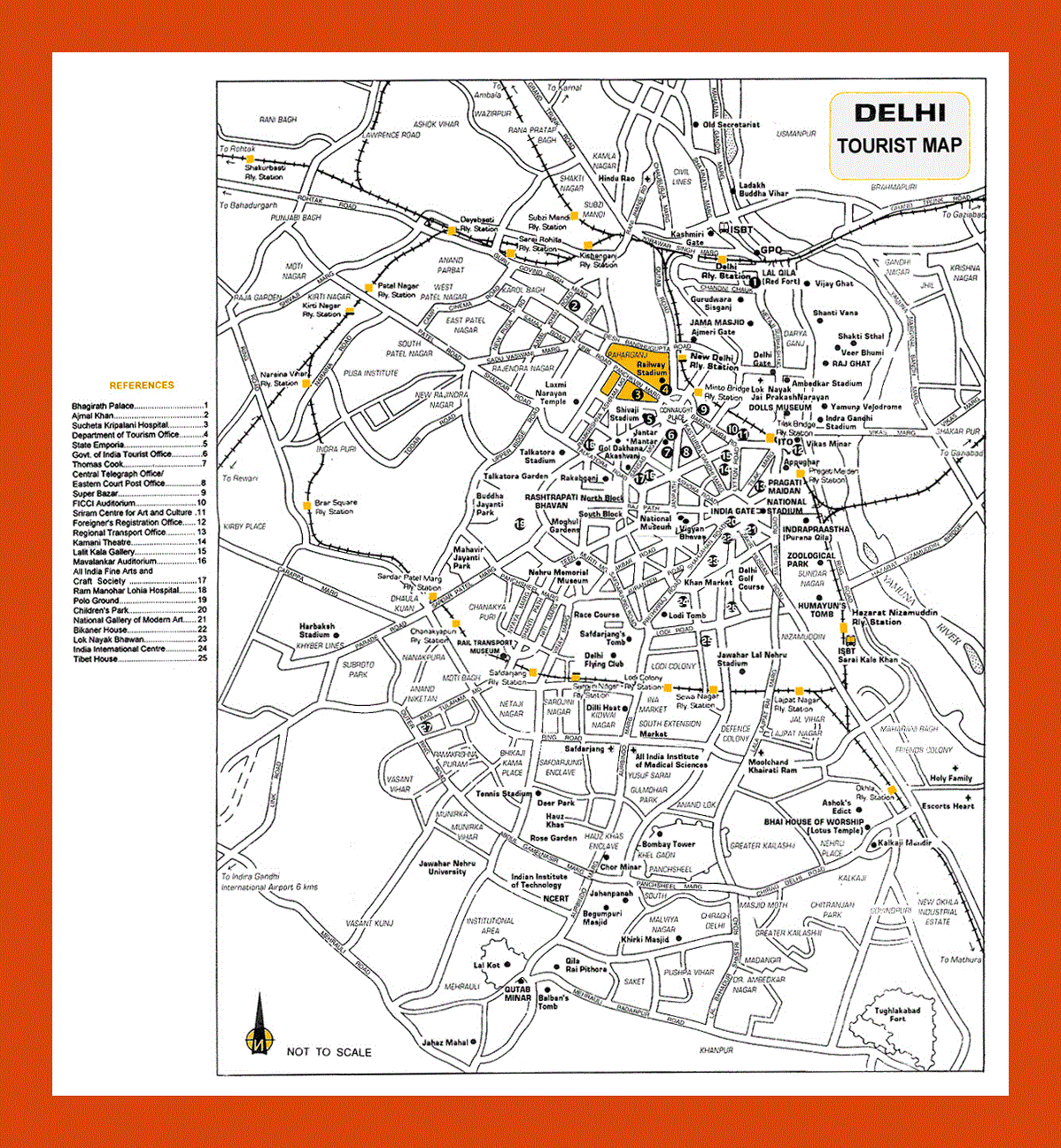 Tourist map of Delhi city