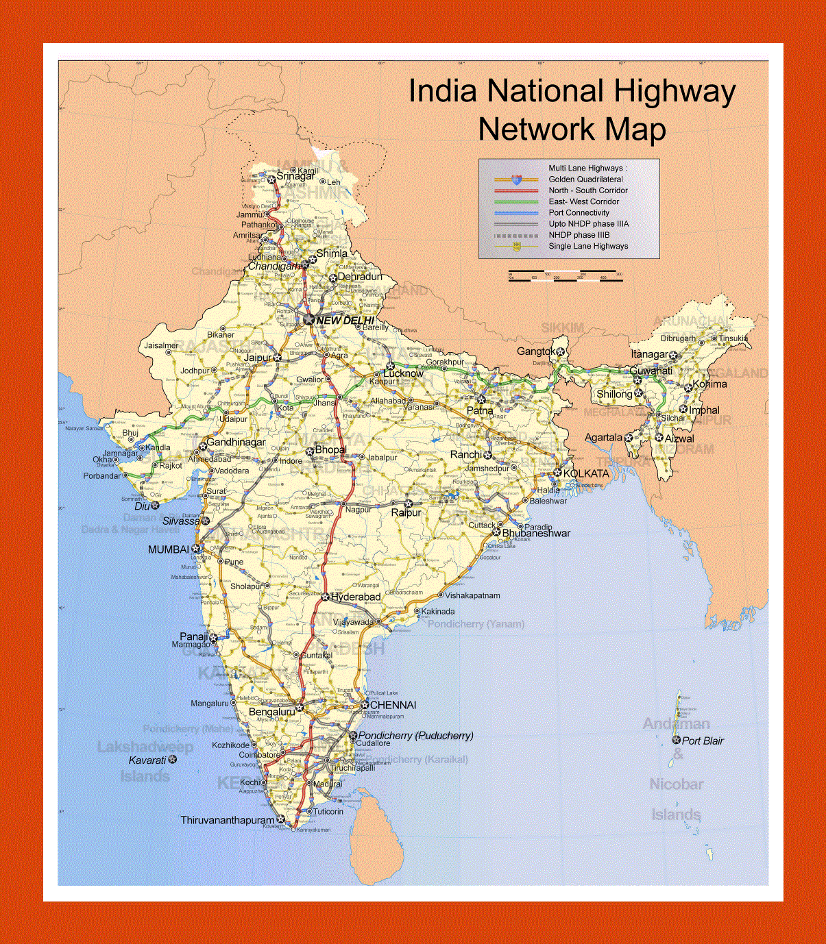 India National Highway Network map