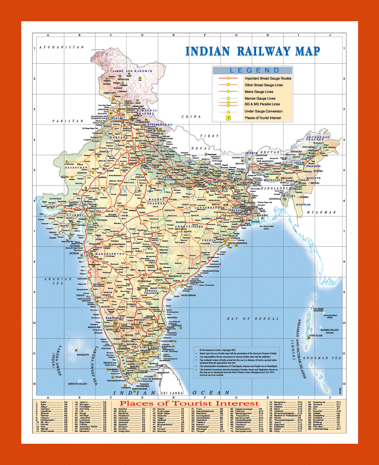 Indian railway map
