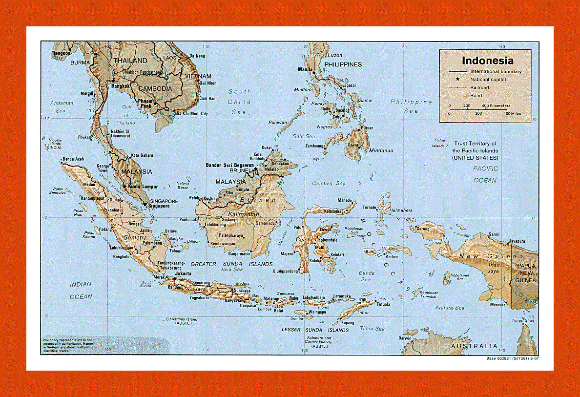 Political map of Indonesia - 1987