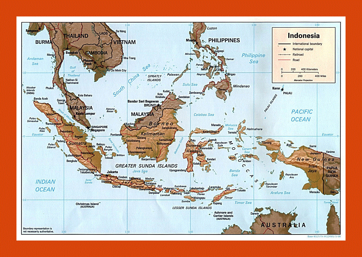 Political map of Indonesia - 1998