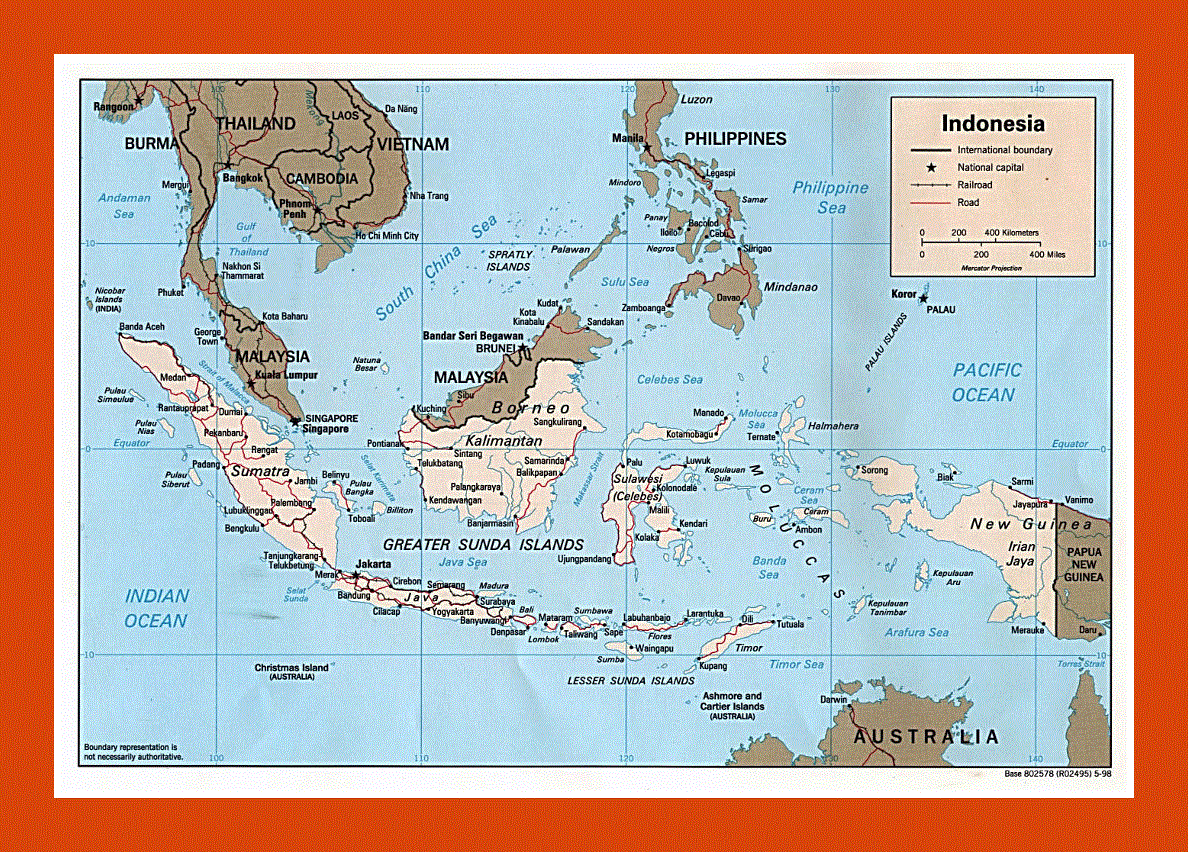 Political map of Indonesia - 1998