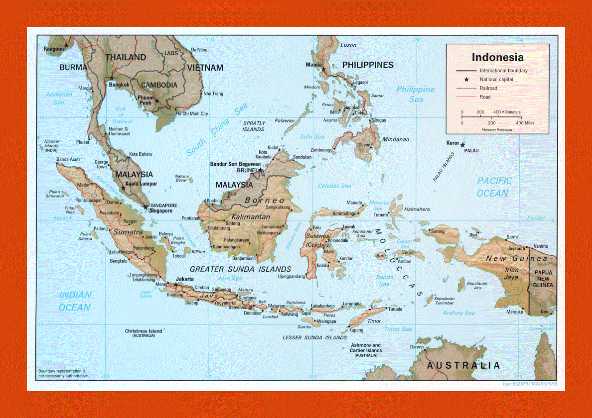 Political map of Indonesia - 1998