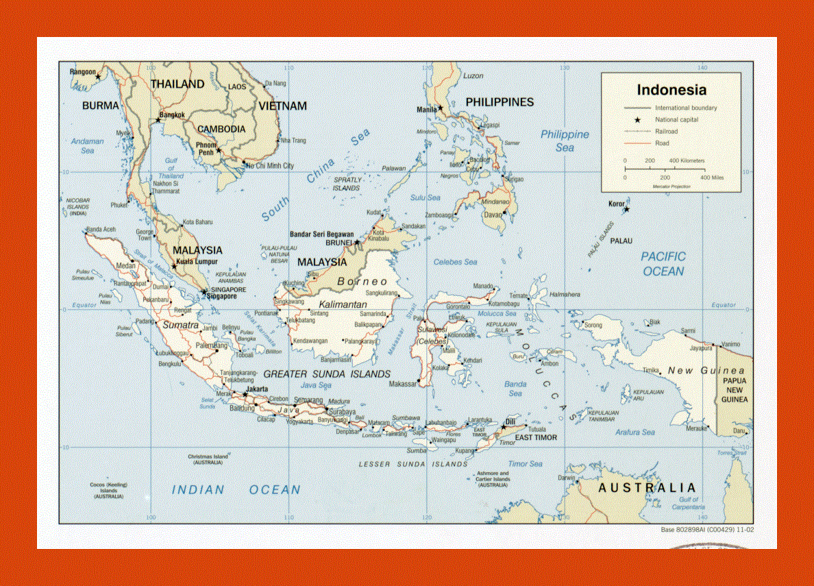 Political map of Indonesia - 2002