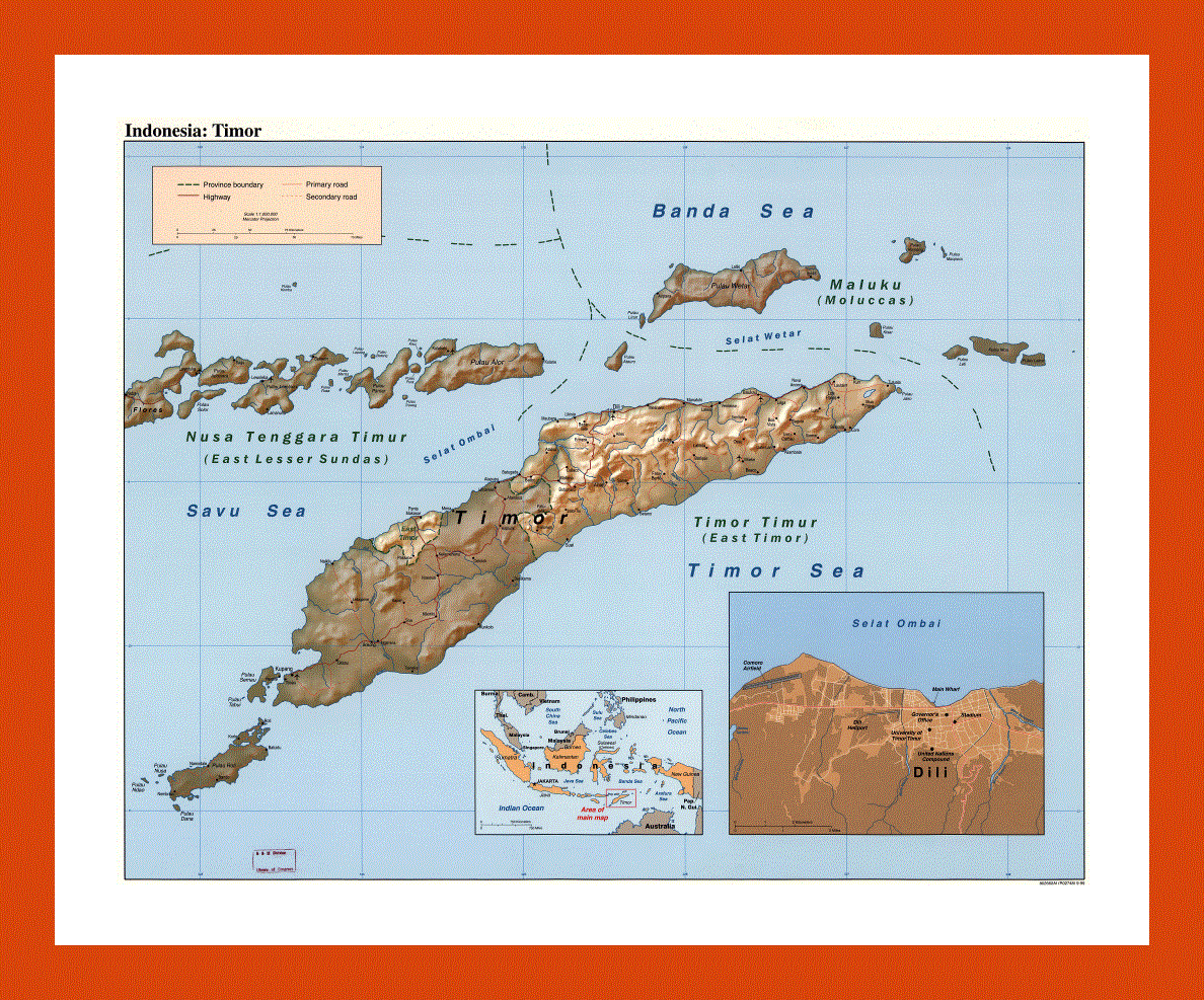 Political map of Indonesia Timor - 1999