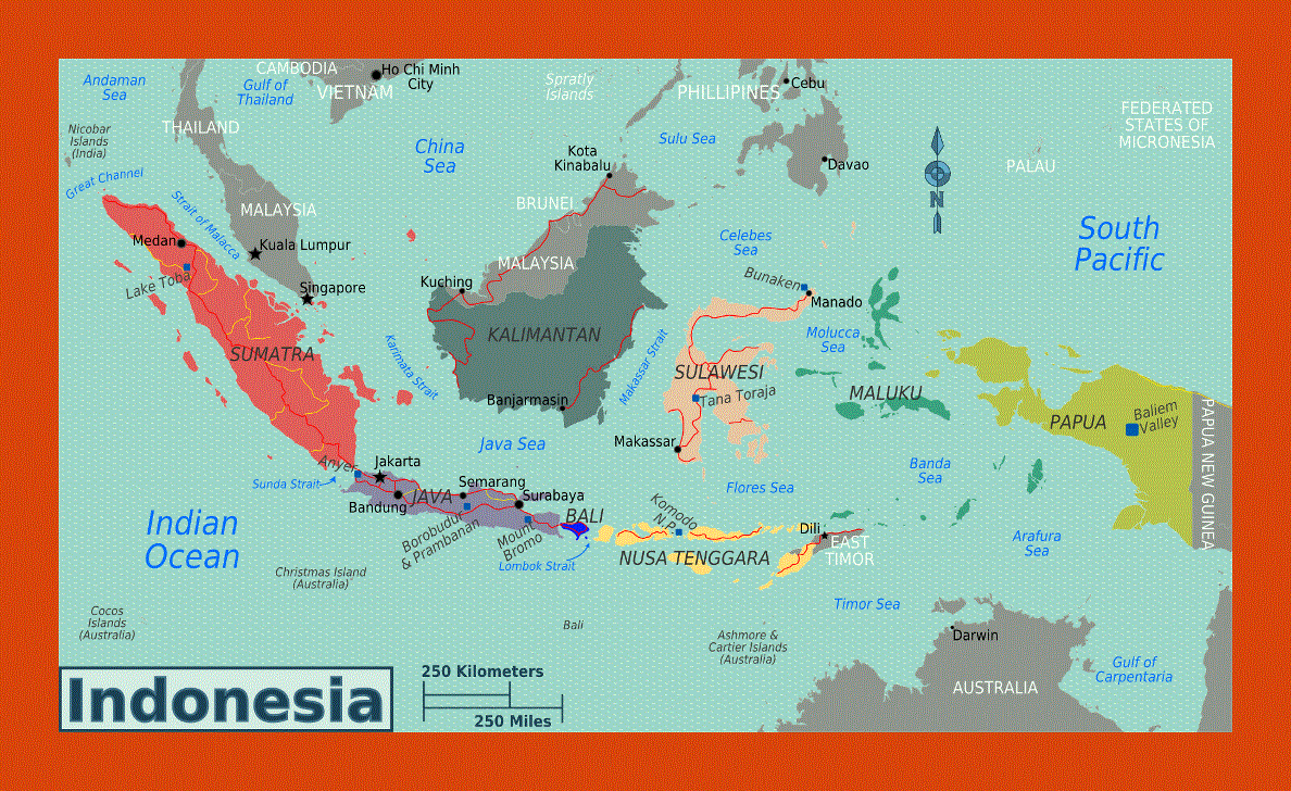 Regions map of Indonesia