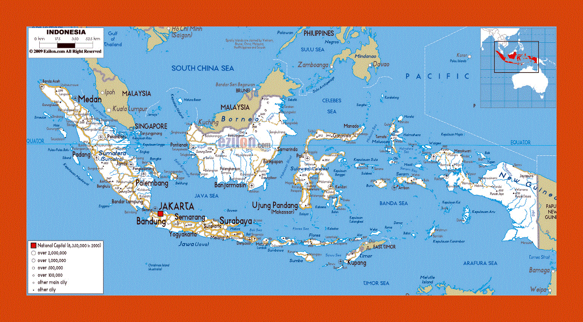 Road map of Indonesia