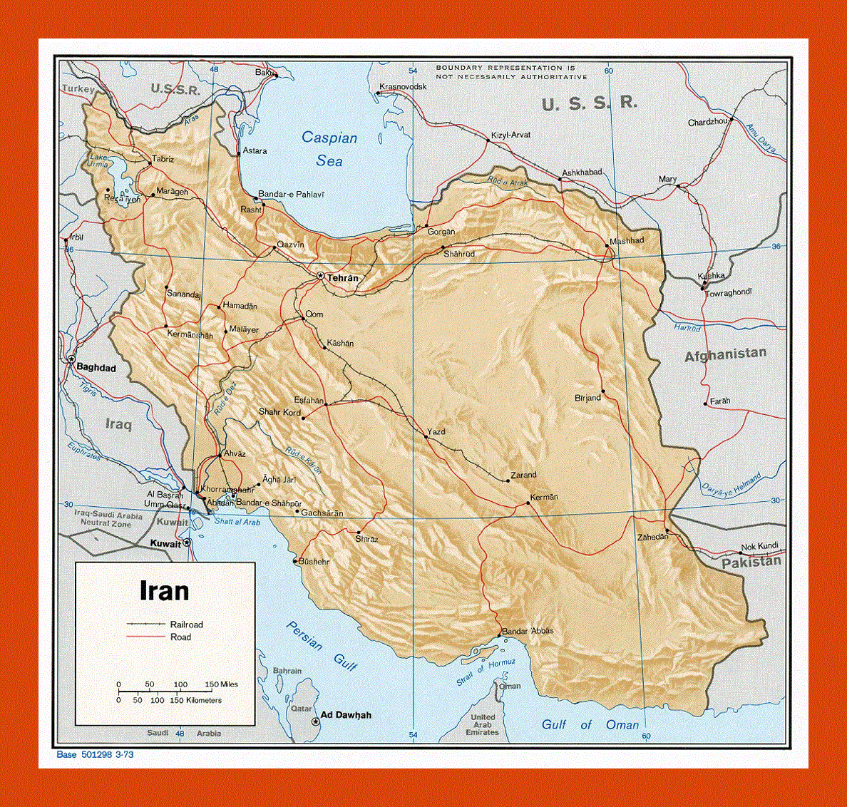 Political map of Iran - 1973