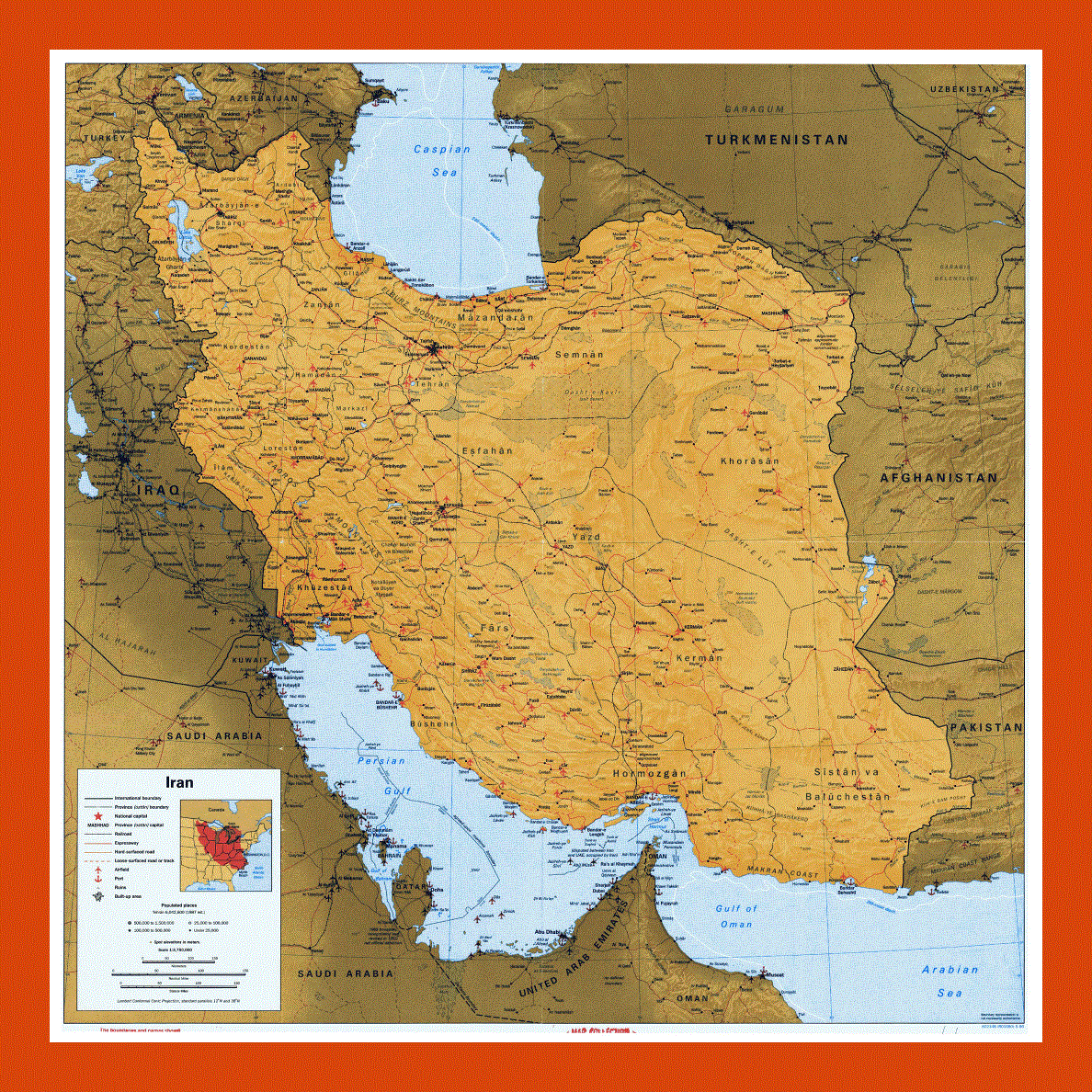 Political map of Iran - 1996