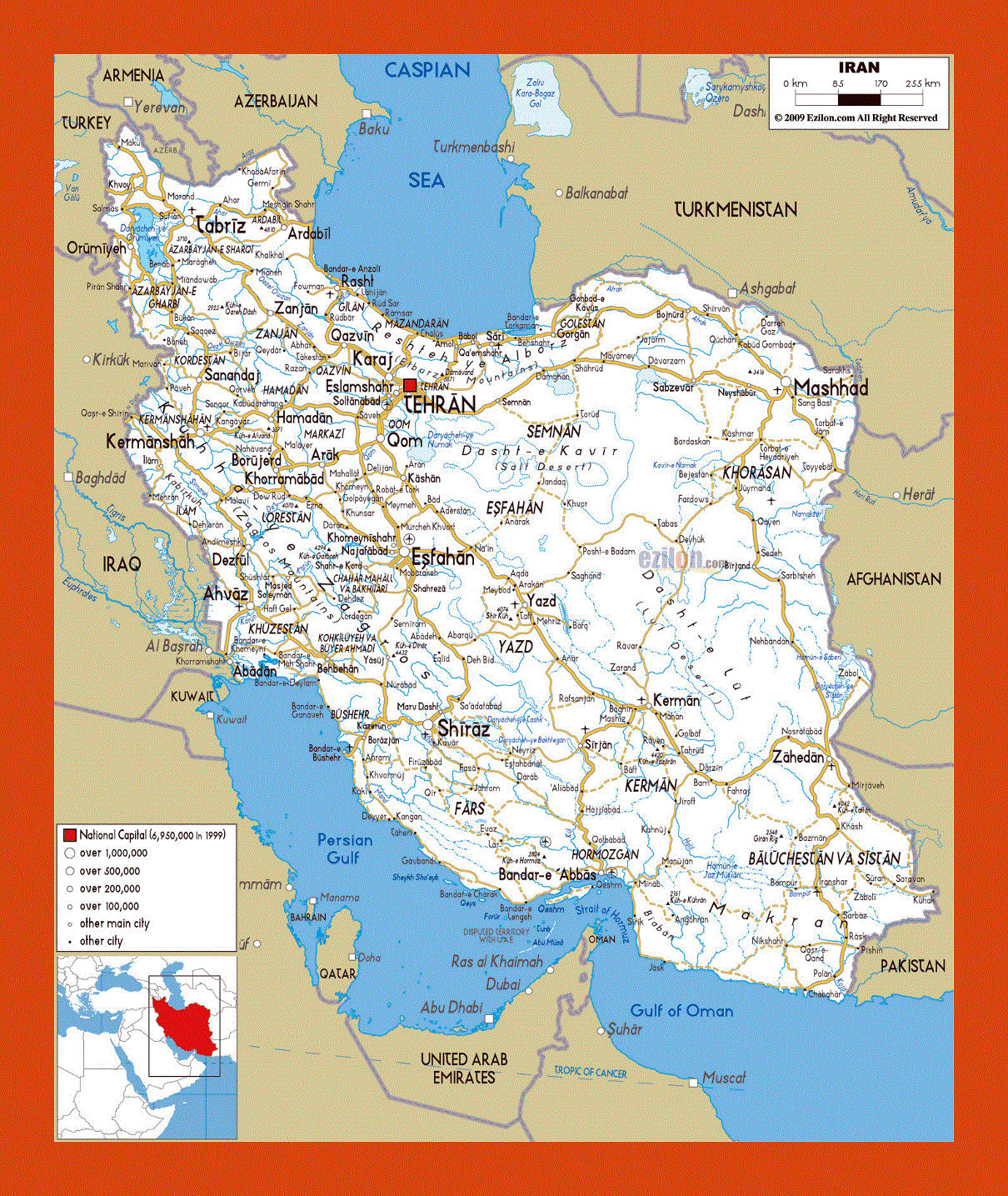 Road map of Iran