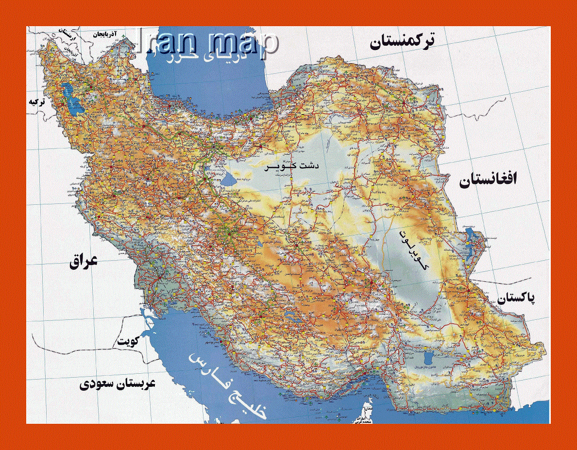Road map of Iran in persian