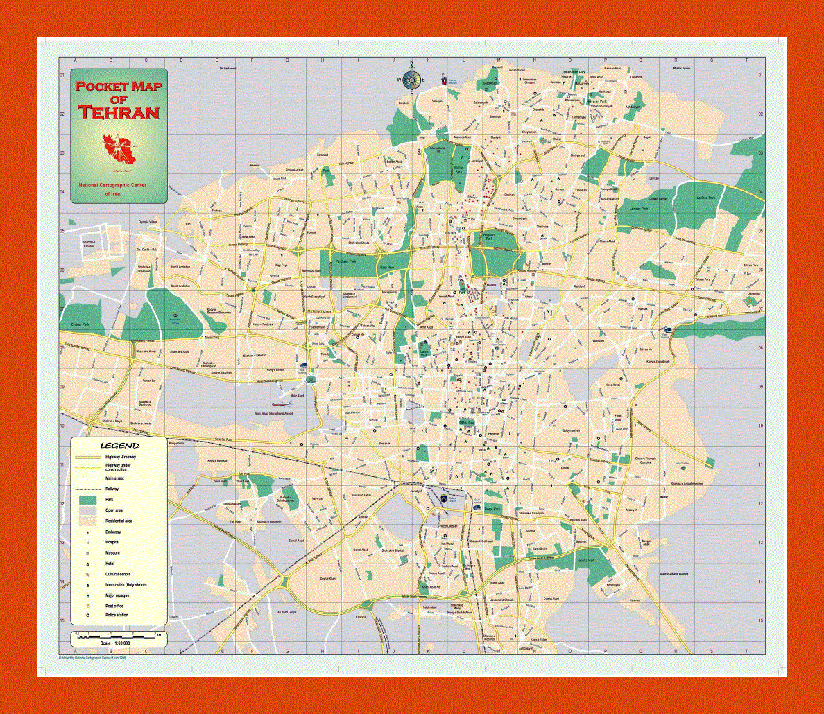 Road map of Tehran city