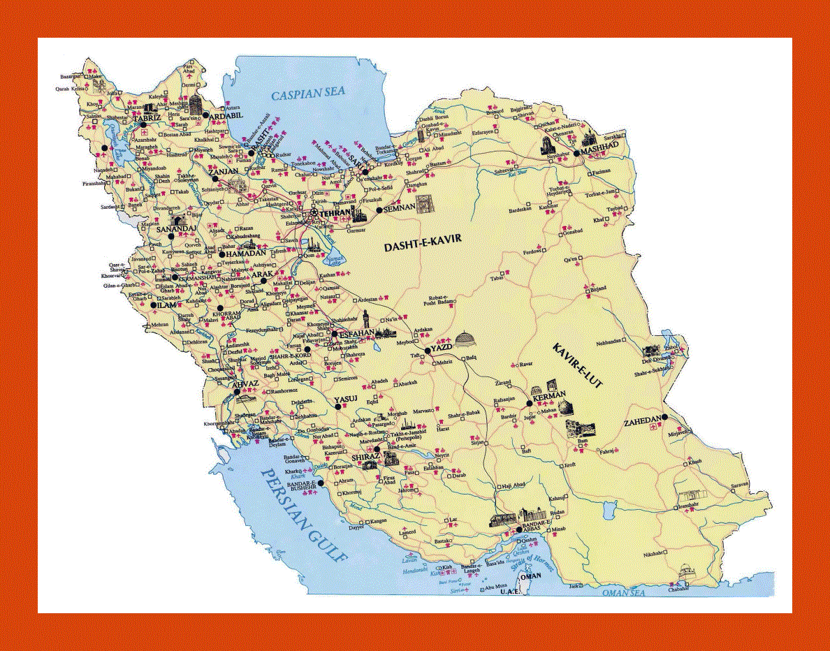 Tourist map of Iran