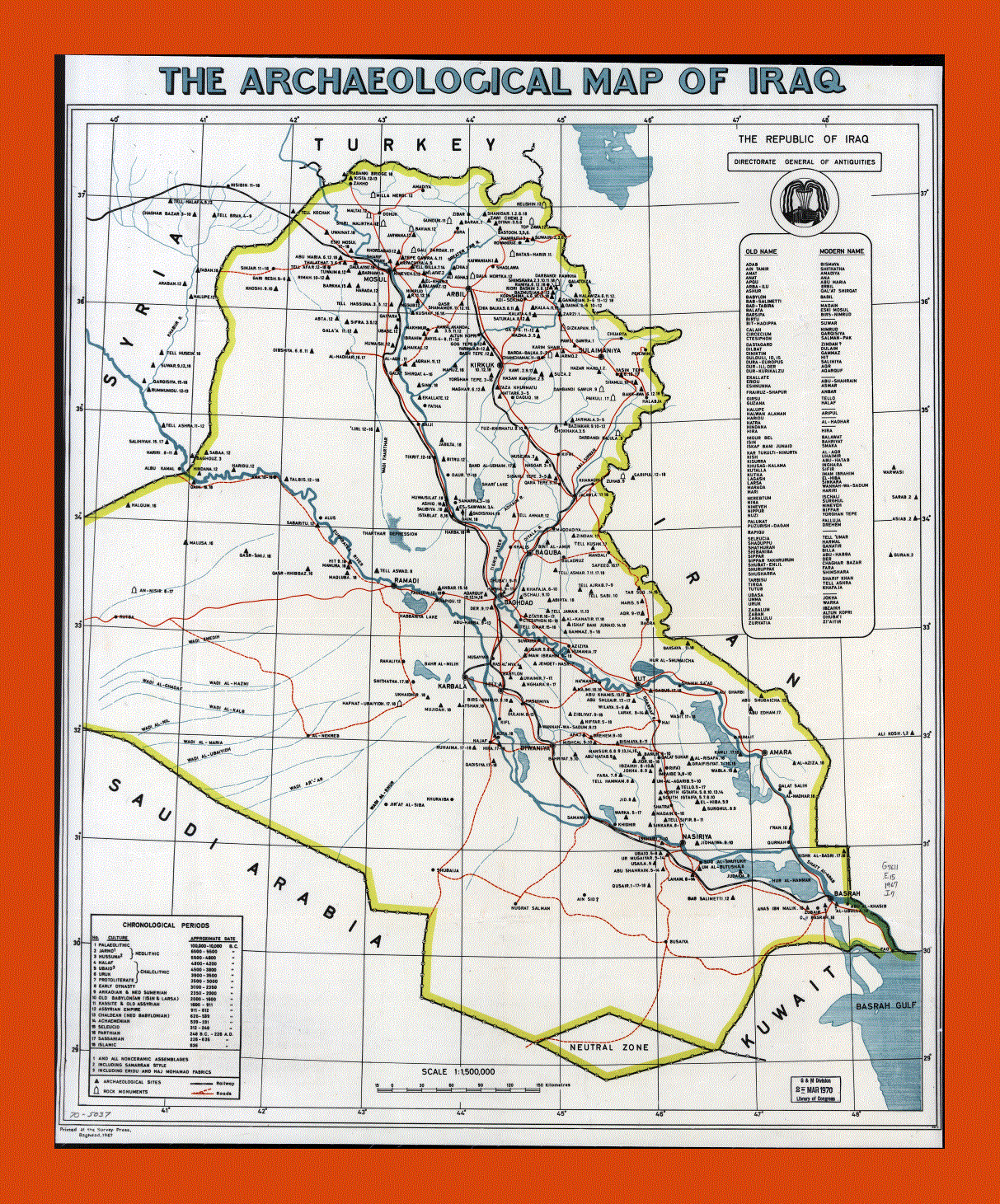 Archaeological map of Iraq - 1967