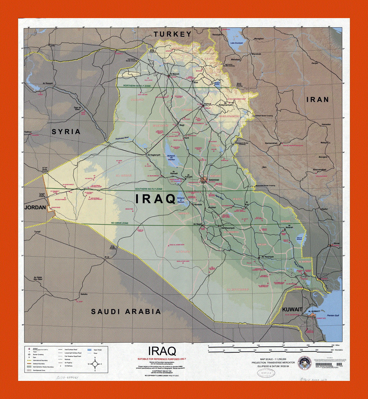 Map of Iraq - 2003