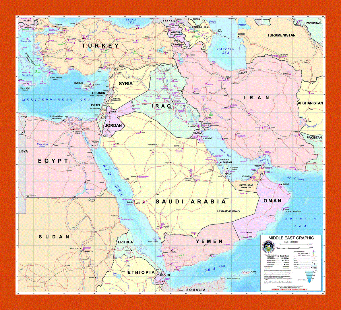 Middle East graphic map - 2003